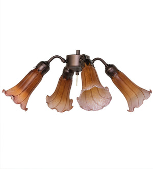 Meyda Tiffany - 261506 - Four Light Fan Light - Amber/Purple - Mahogany Bronze