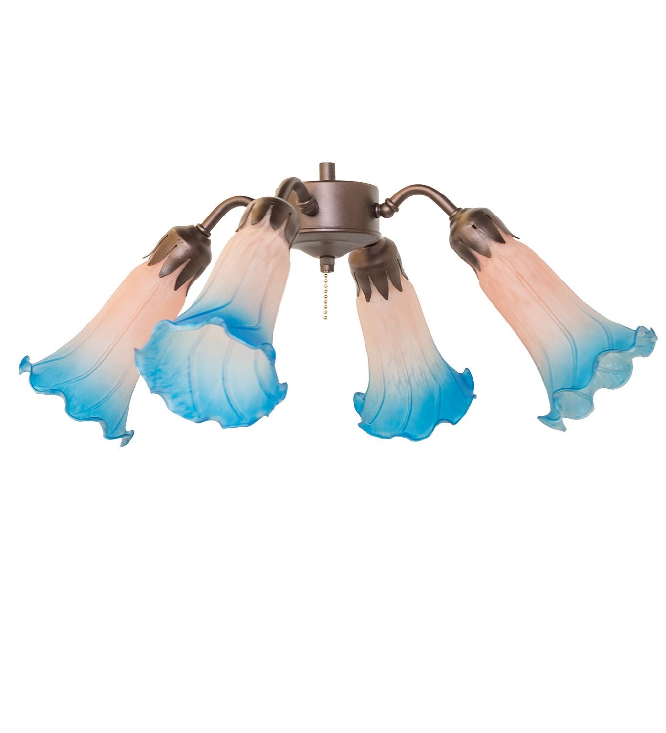 Meyda Tiffany - 261508 - Four Light Fan Light - Pink/Blue - Mahogany Bronze