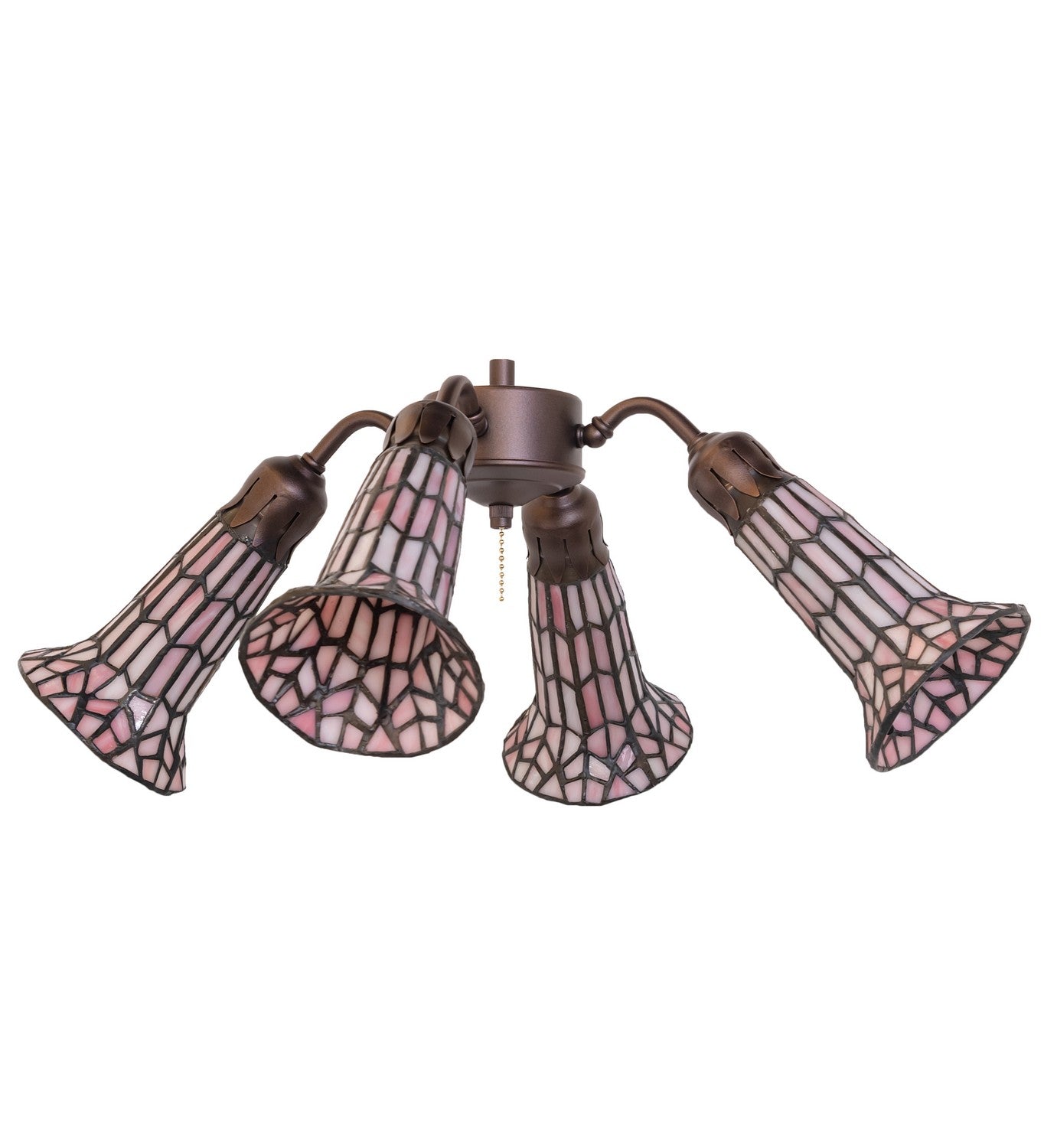 Meyda Tiffany - 261517 - Four Light Fan Light - Stained Glass Pond Lily - Mahogany Bronze