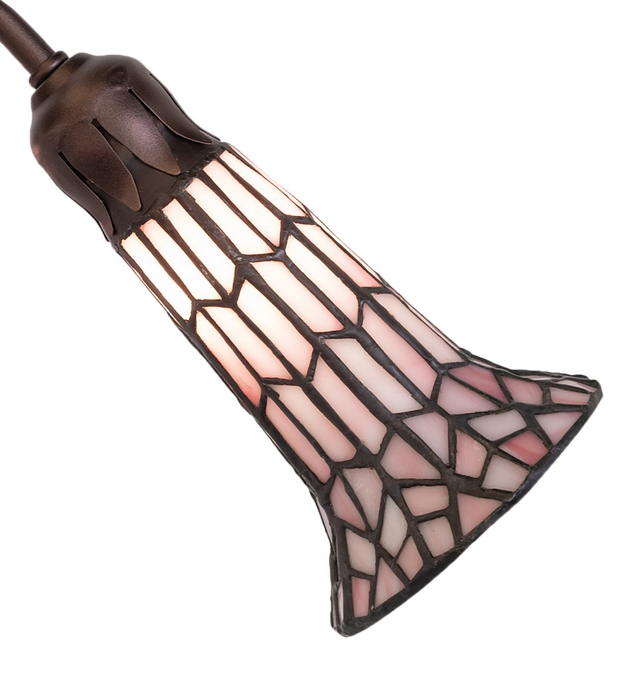 Meyda Tiffany - 261517 - Four Light Fan Light - Stained Glass Pond Lily - Mahogany Bronze