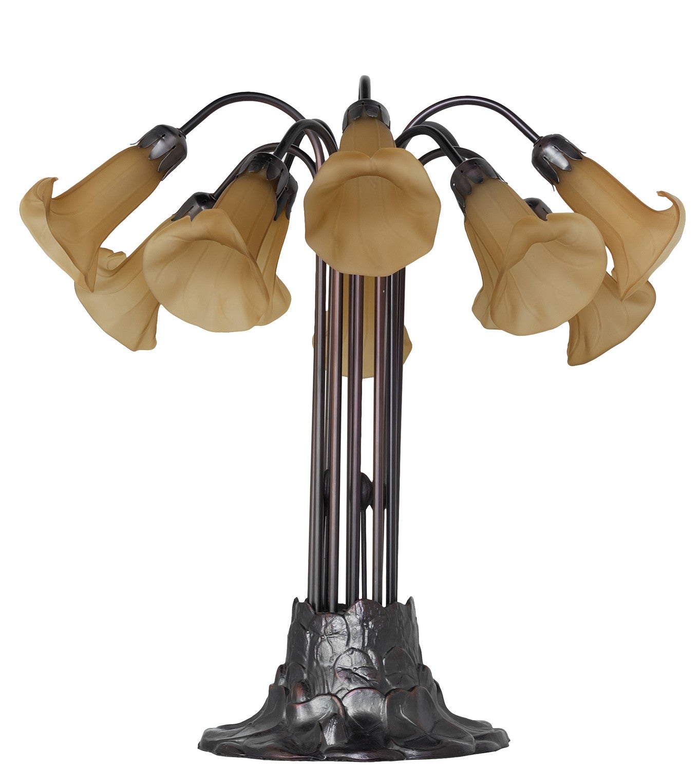 Meyda Tiffany - 261666 - Ten Light Table Lamp - Amber - Mahogany Bronze