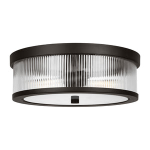 Visual Comfort Studio - CF1052AI - Two Light Flush Mount - Geneva - Aged Iron