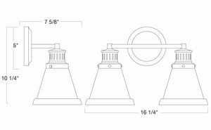 Norwell Lighting - 2402-AN-CL - Two Light Bath - Alden - Antique Brass