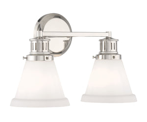 Norwell Lighting - 2402-PN-MO - Two Light Bath - Alden - Polished Nickel