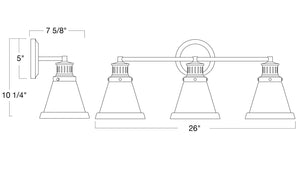 Norwell Lighting - 2403-AN-CL - Three Light Bath - Alden - Antique Brass