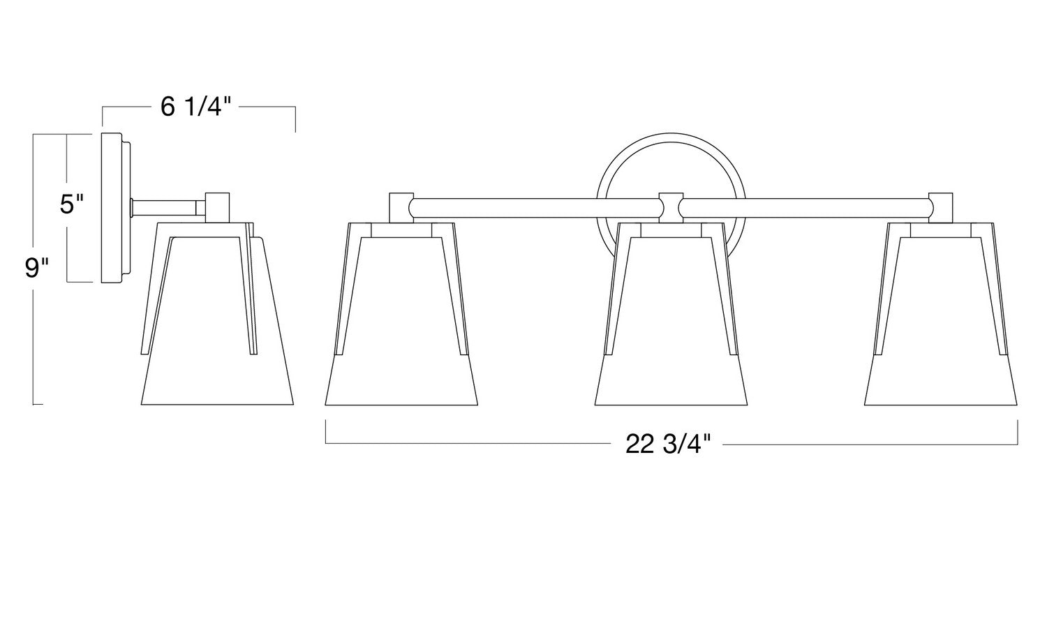 Norwell Lighting - 2503-CH-MO - Three Light Bath - Allure - Chrome