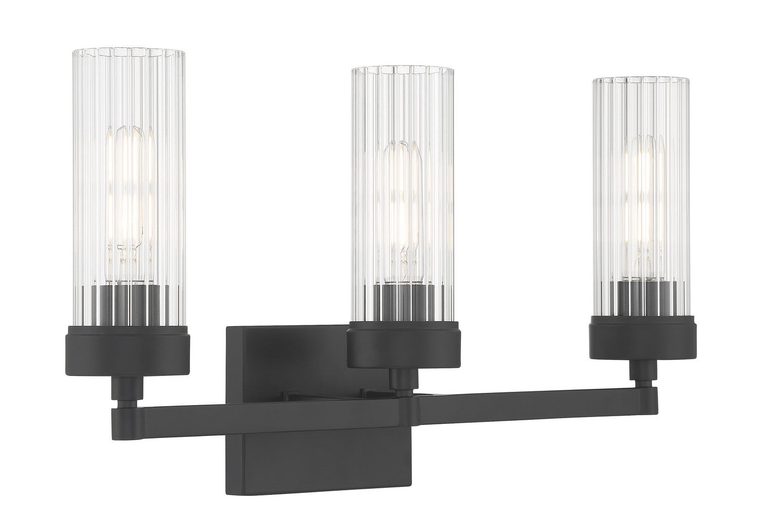 Norwell Lighting - 2613-MB-CL - Three Light Bath - Lida - Matte Black