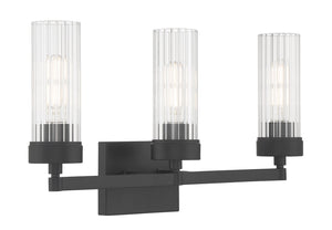 Norwell Lighting - 2613-MB-CL - Three Light Bath - Lida - Matte Black