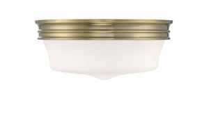 Norwell Lighting - 5912-AN-MO - Three Light Flush Mount - Galen - Antique Brass