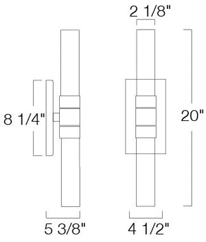 Norwell Lighting - 6512-AN-CL - Two Light Wall Sconce - Rohe - Oxidized Brass