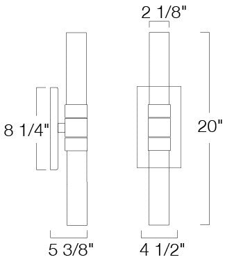 Norwell Lighting - 6512-AN-CL - Two Light Wall Sconce - Rohe - Oxidized Brass