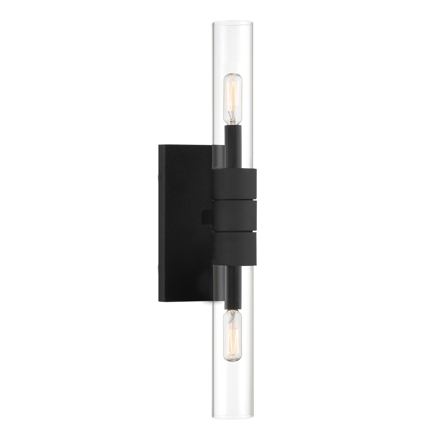 Norwell Lighting - 6512-BS-CL - Two Light Wall Sconce - Rohe - Black Sand, Clear