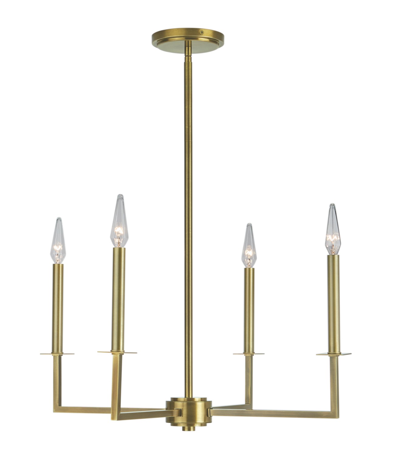 Norwell Lighting - 6520-AG-CA - Four Light Chandelier - Ray - Bronze