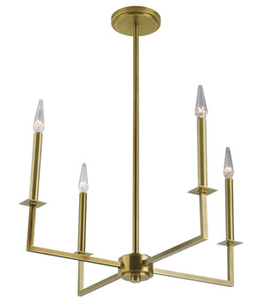 Norwell Lighting - 6520-AG-CA - Four Light Chandelier - Ray - Bronze