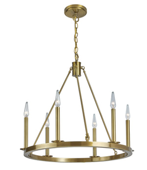 Norwell Lighting - 6525-AG-NG - Six Light Chandelier - Martin - Bronze, Matte Opal