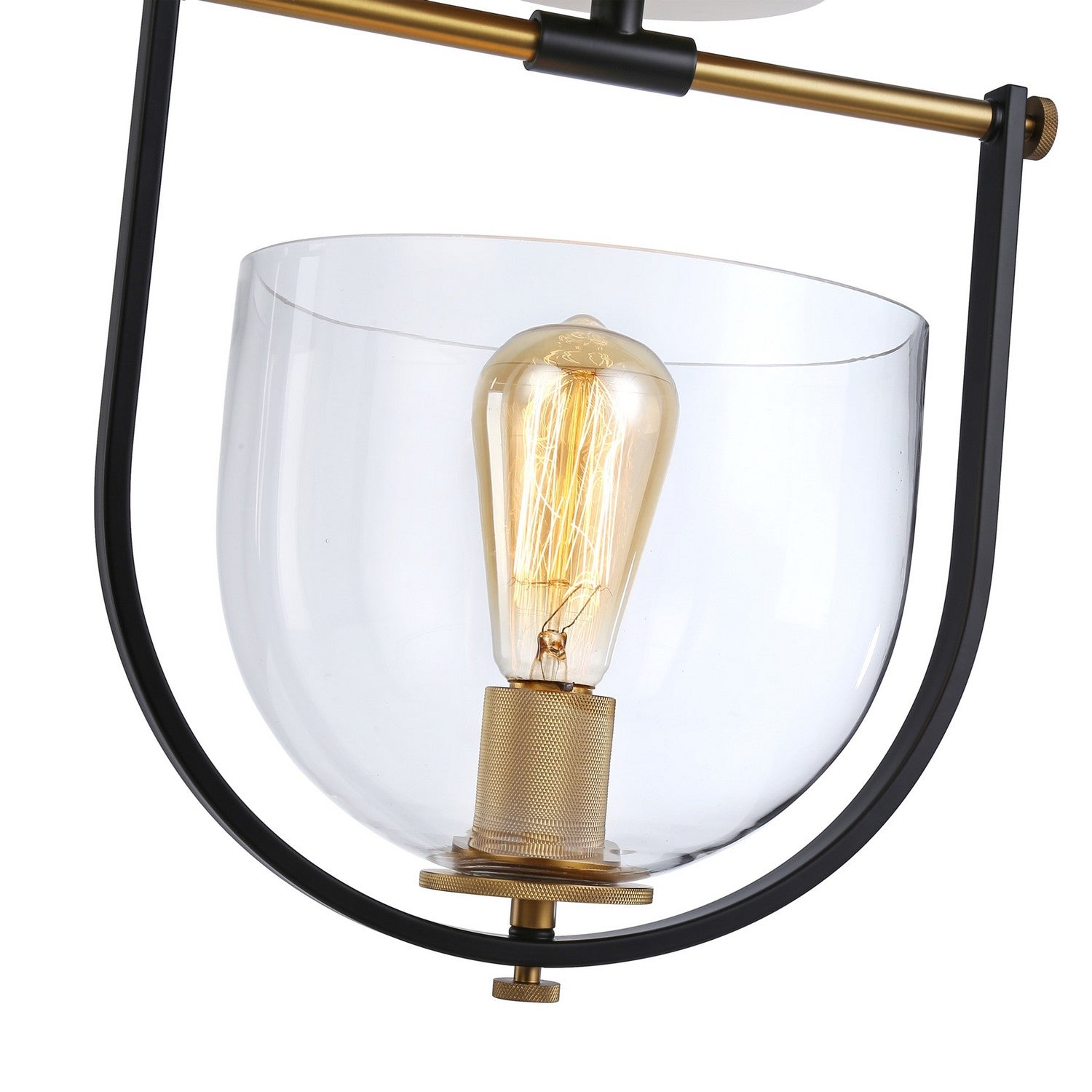 Artcraft - AC11743BB - One Light Semi-Flush Mount - Cheshire - Black & Brass