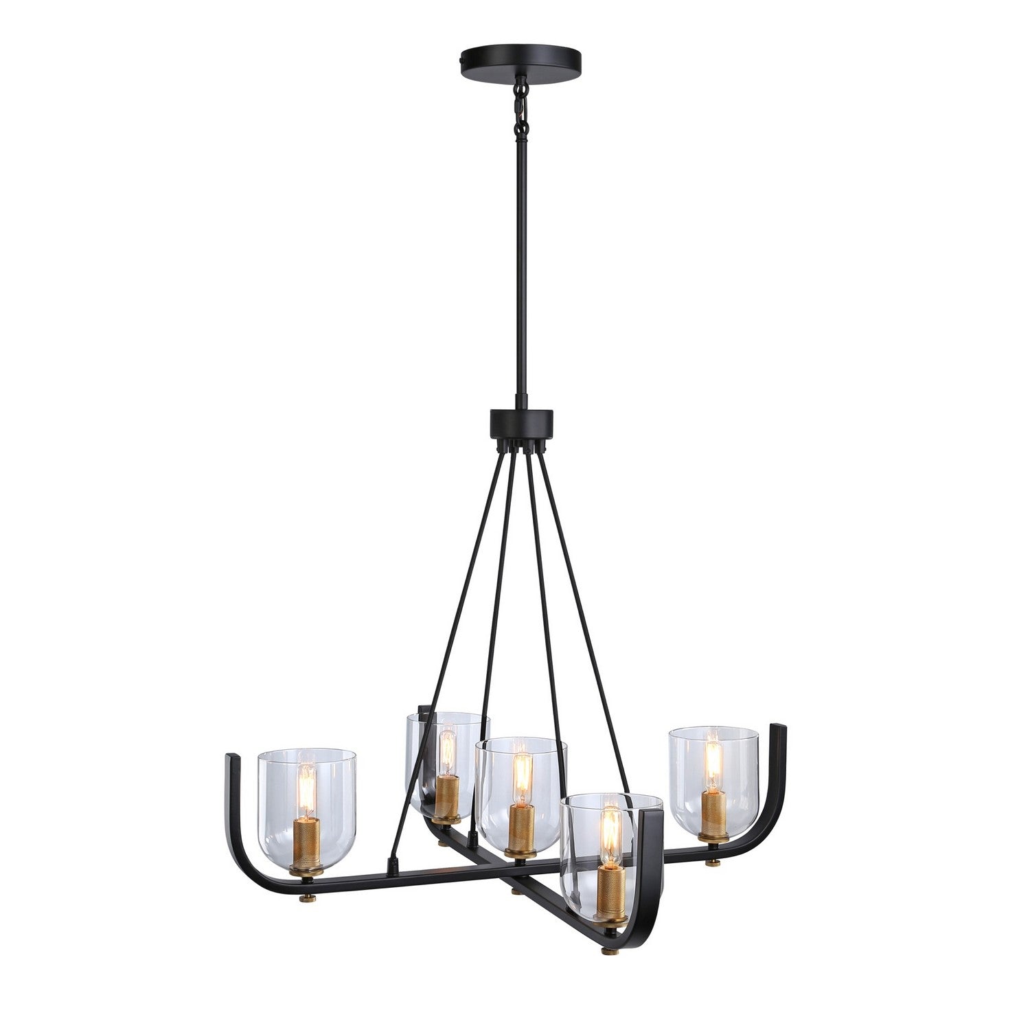 Artcraft - AC11746BB - Five Light Chandelier - Cheshire - Black & Brass