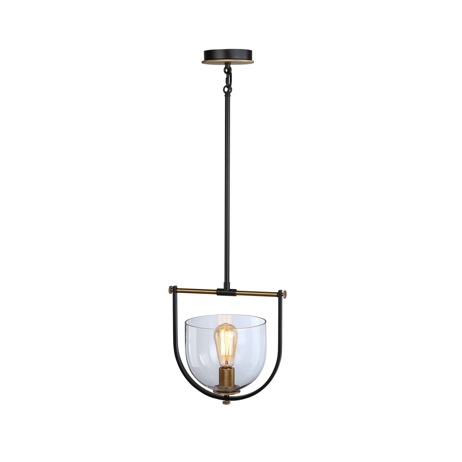 Artcraft - AC11741BB - One Light Pendant - Cheshire - Black & Brass