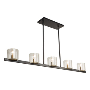 Artcraft - AC11825BB - Five Light Island Pendant - Salinas - Black and Brass