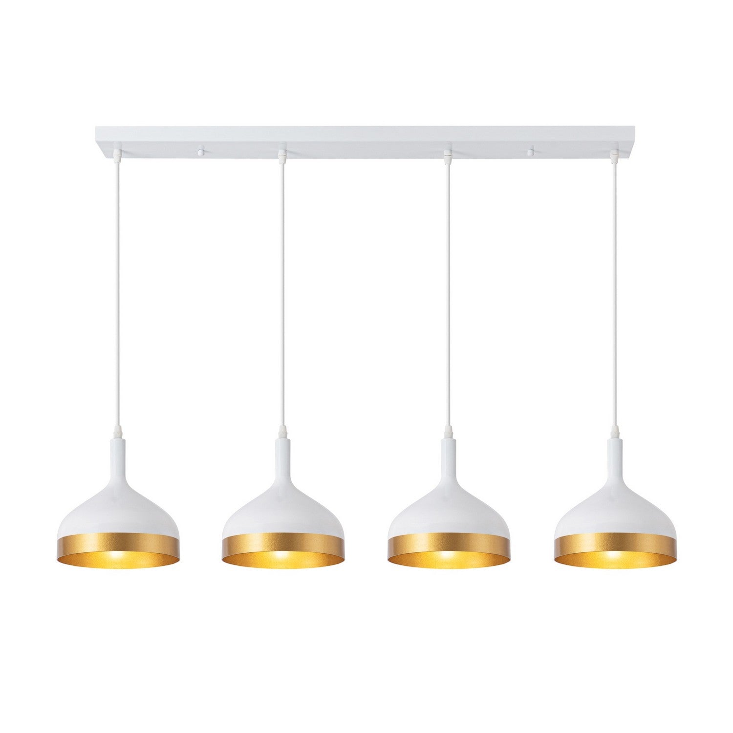 Artcraft - SC13354WH - Four Light Island Pendant - Dash - White & Gold