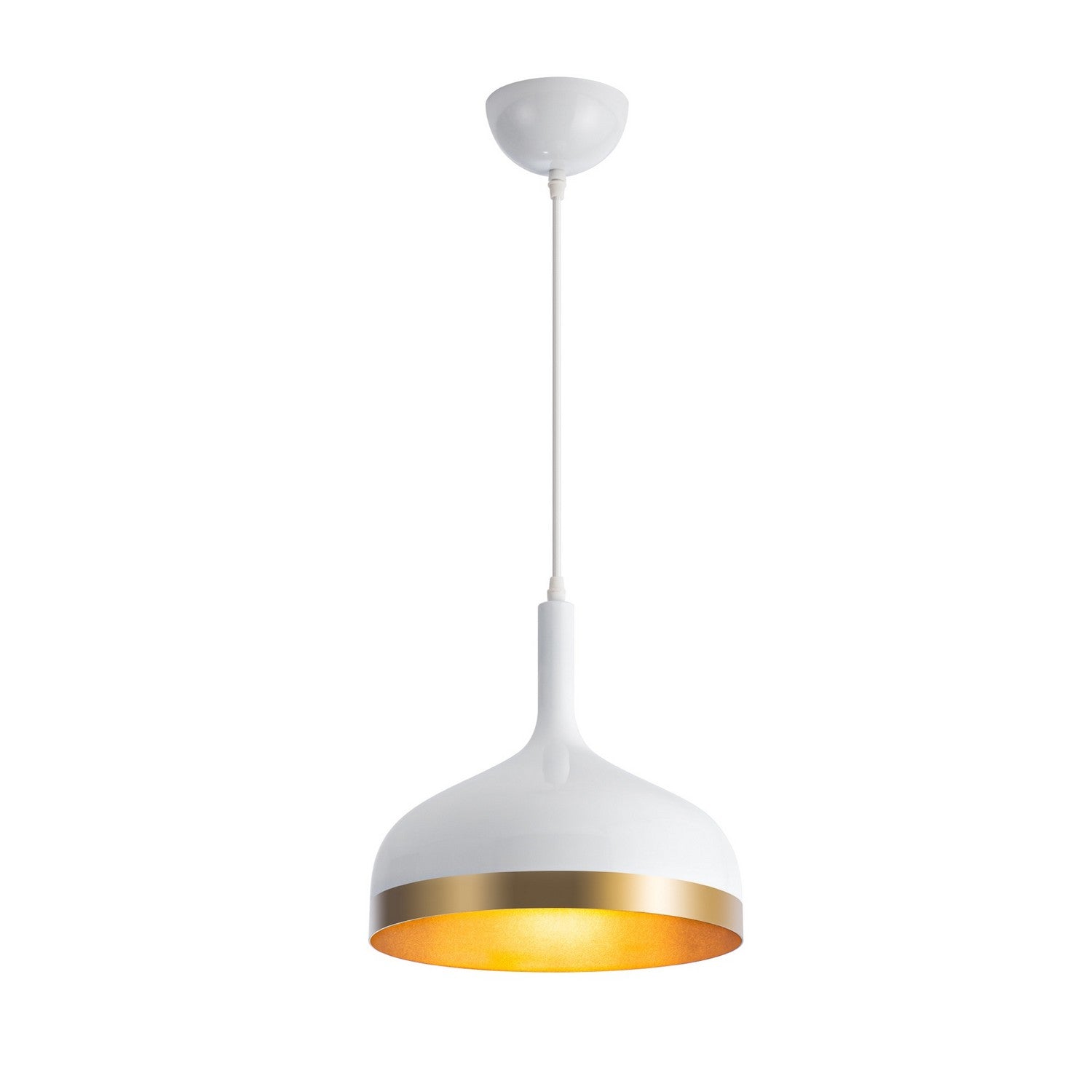 Artcraft - SC13350WH - One Light Pendant - Dash - White & Gold