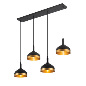 Artcraft - SC13354BK - Four Light Island Pendant - Dash - Black & Gold