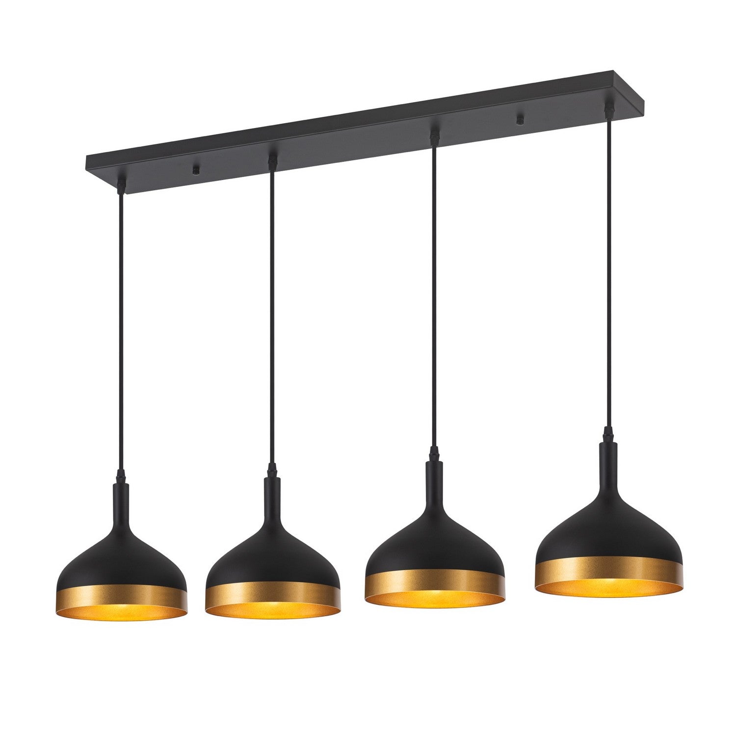 Artcraft - SC13354BK - Four Light Island Pendant - Dash - Black & Gold