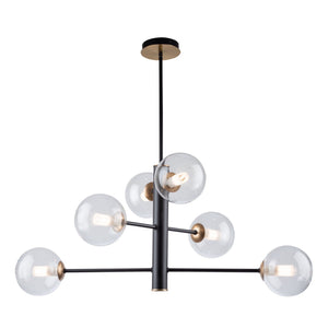 Artcraft - AC11765VB - Six Light Chandelier - Aurelia - Matte Black & Brass