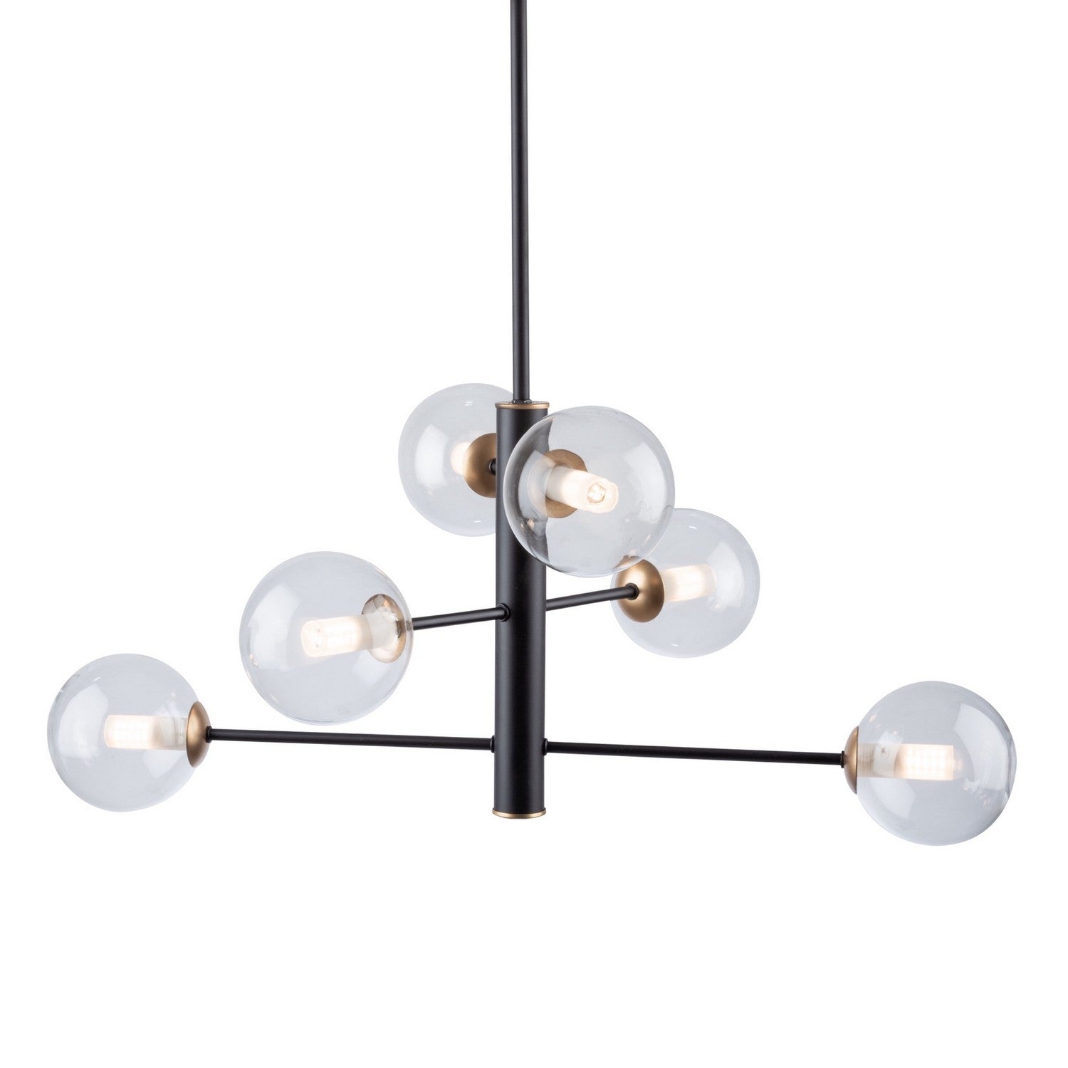 Artcraft - AC11765VB - Six Light Chandelier - Aurelia - Matte Black & Brass