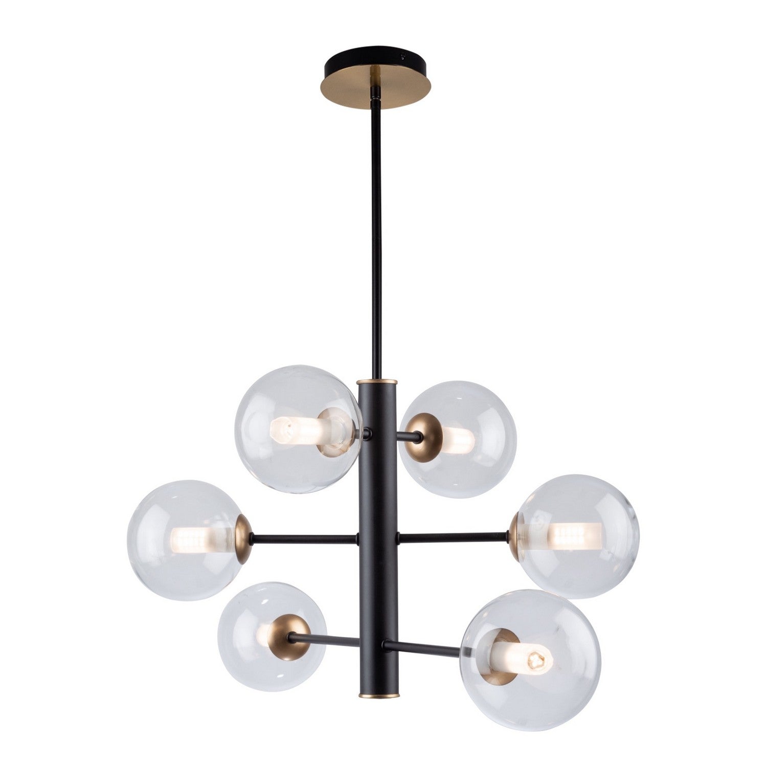 Artcraft - AC11765VB - Six Light Chandelier - Aurelia - Matte Black & Brass