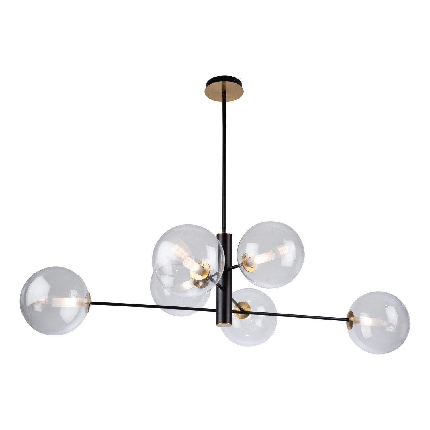 Artcraft - AC11766VB - Six Light Chandelier - Aurelia - Matte Black & Brass