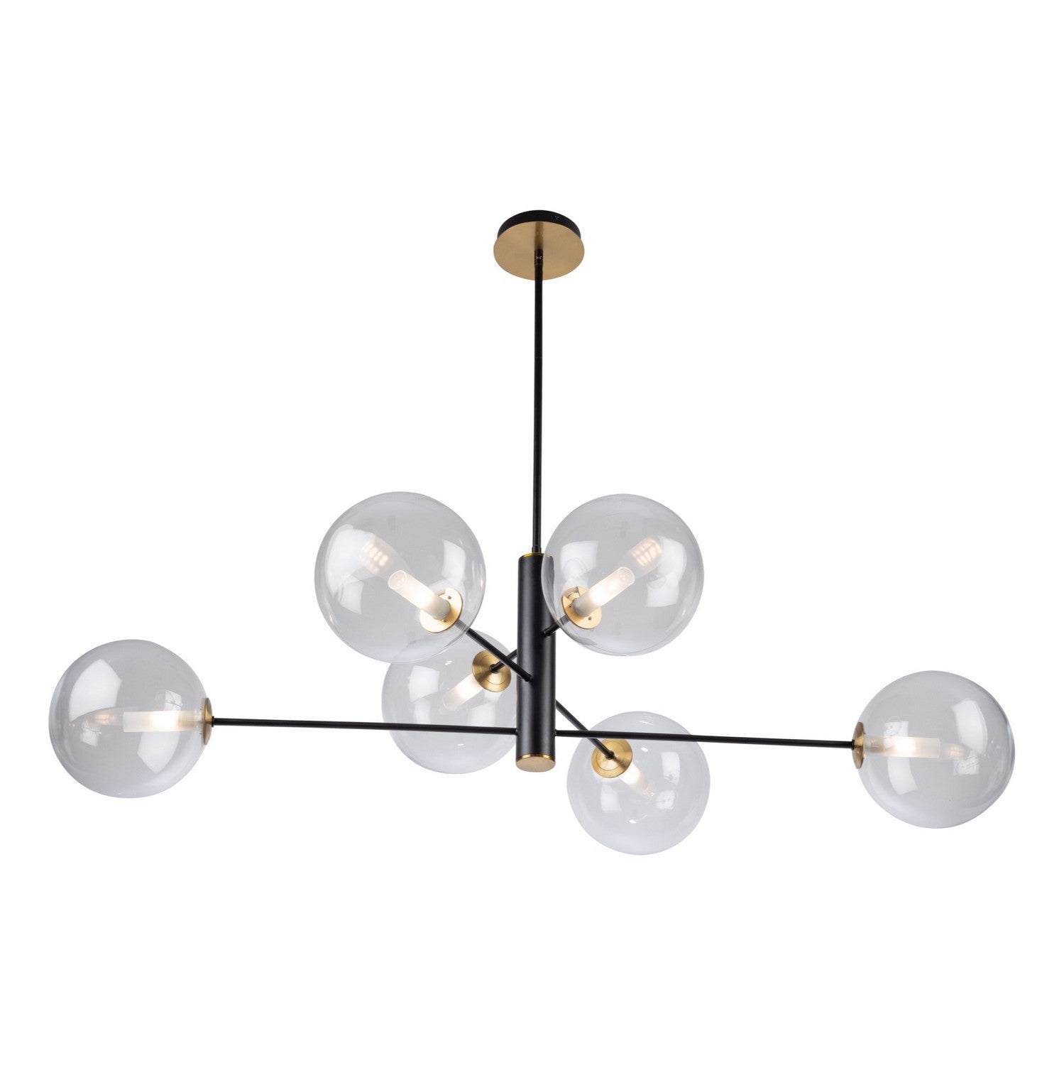 Artcraft - AC11766VB - Six Light Chandelier - Aurelia - Matte Black & Brass