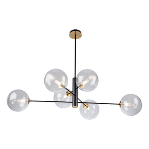 Artcraft - AC11766VB - Six Light Chandelier - Aurelia - Matte Black & Brass