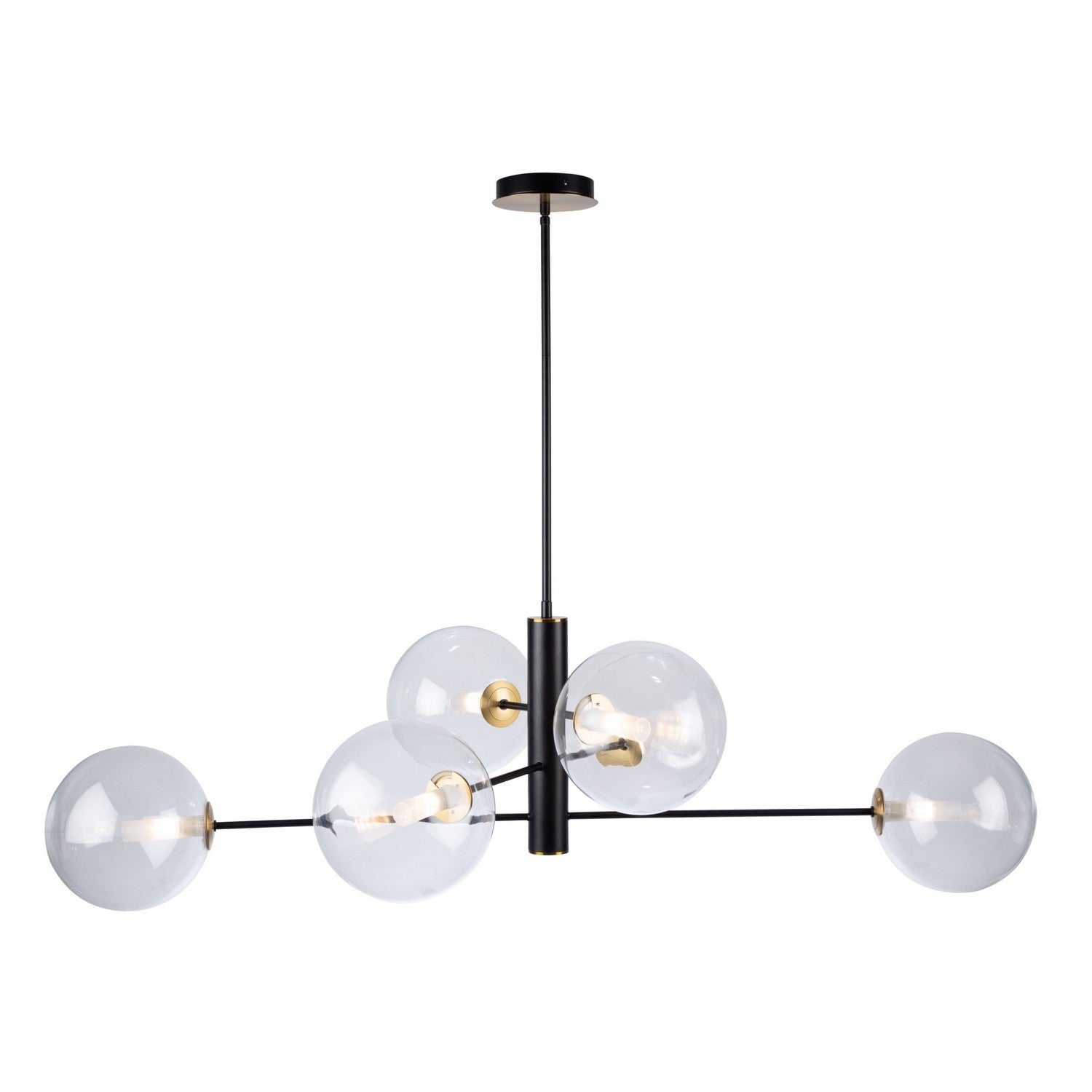 Artcraft - AC11766VB - Six Light Chandelier - Aurelia - Matte Black & Brass