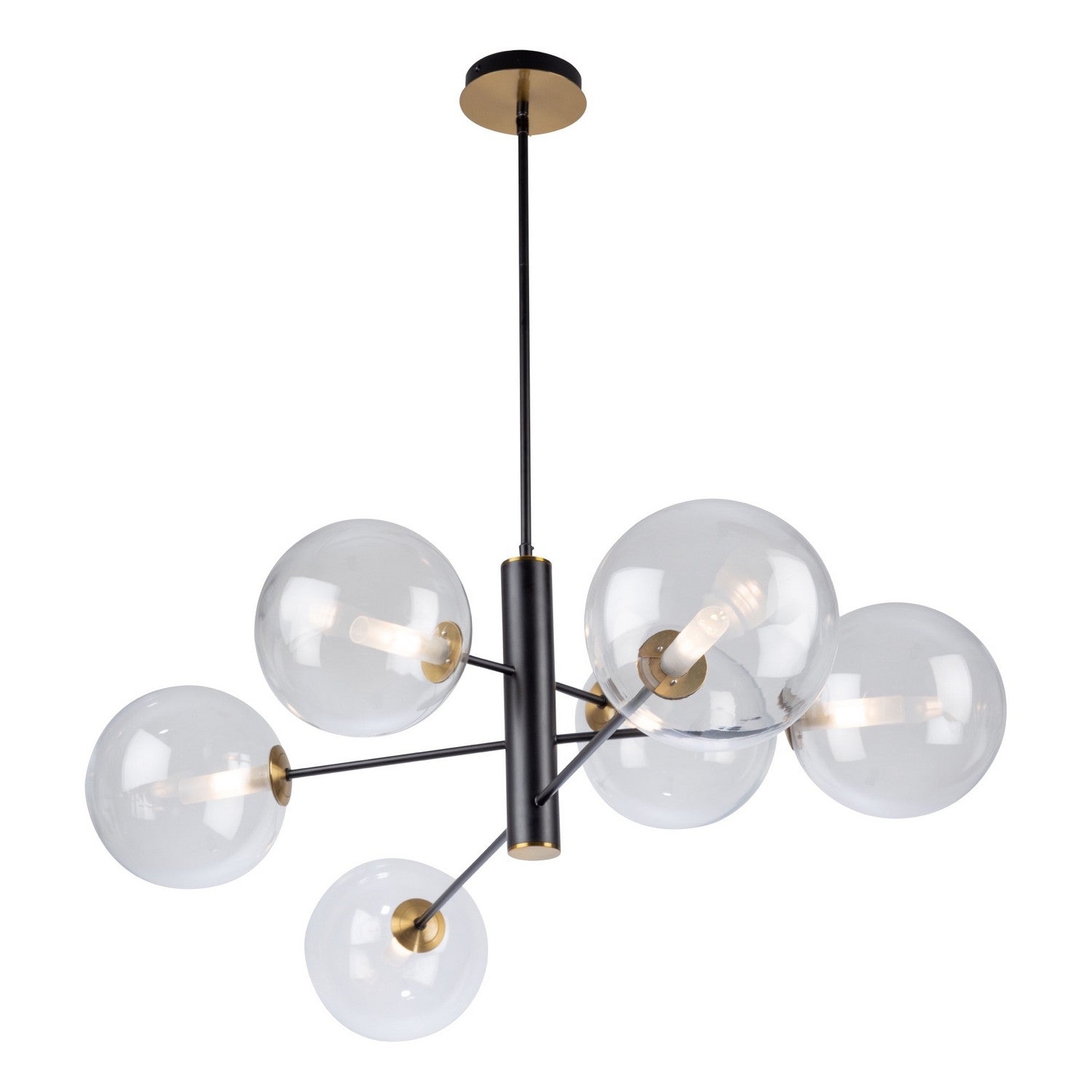 Artcraft - AC11766VB - Six Light Chandelier - Aurelia - Matte Black & Brass