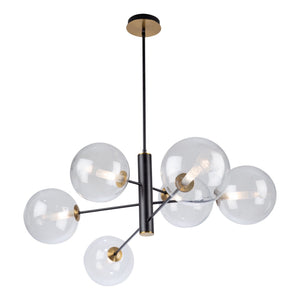 Artcraft - AC11766VB - Six Light Chandelier - Aurelia - Matte Black & Brass