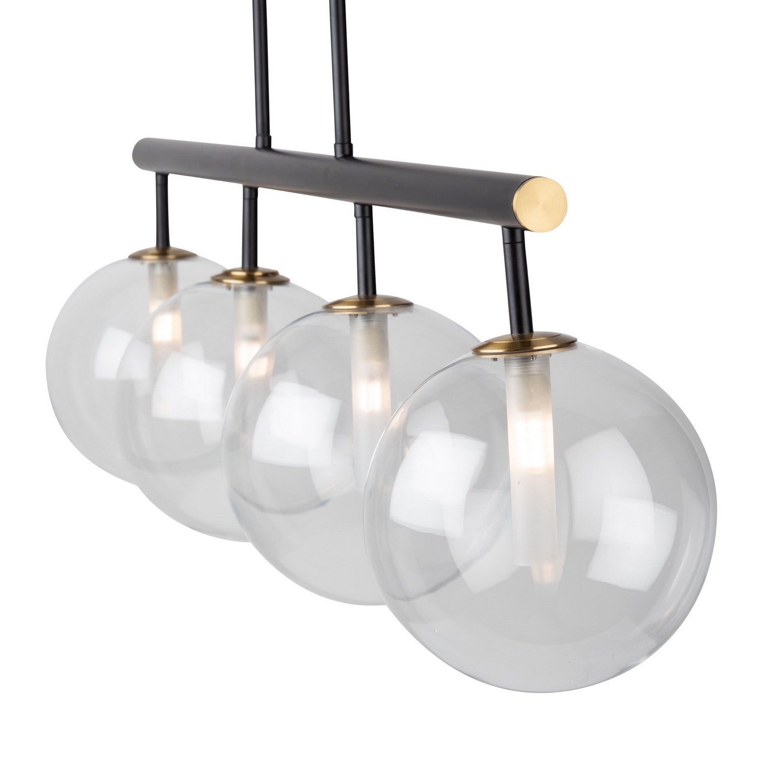 Artcraft - AC11764VB - Four Light Island Pendant - Aurelia - Matte Black & Brass