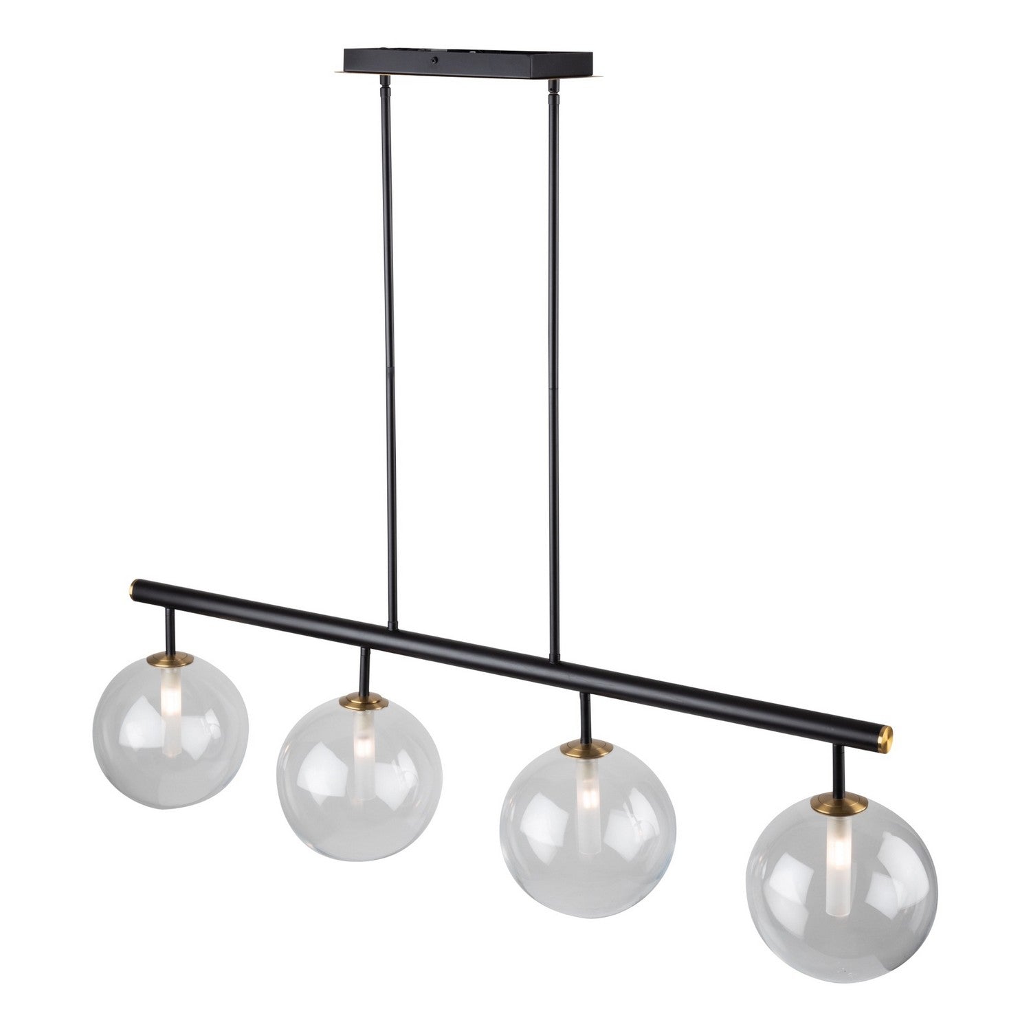 Artcraft - AC11764VB - Four Light Island Pendant - Aurelia - Matte Black & Brass