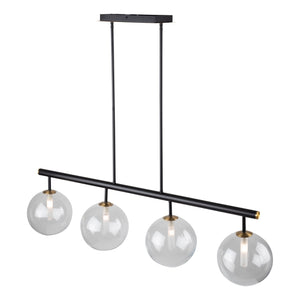 Artcraft - AC11764VB - Four Light Island Pendant - Aurelia - Matte Black & Brass