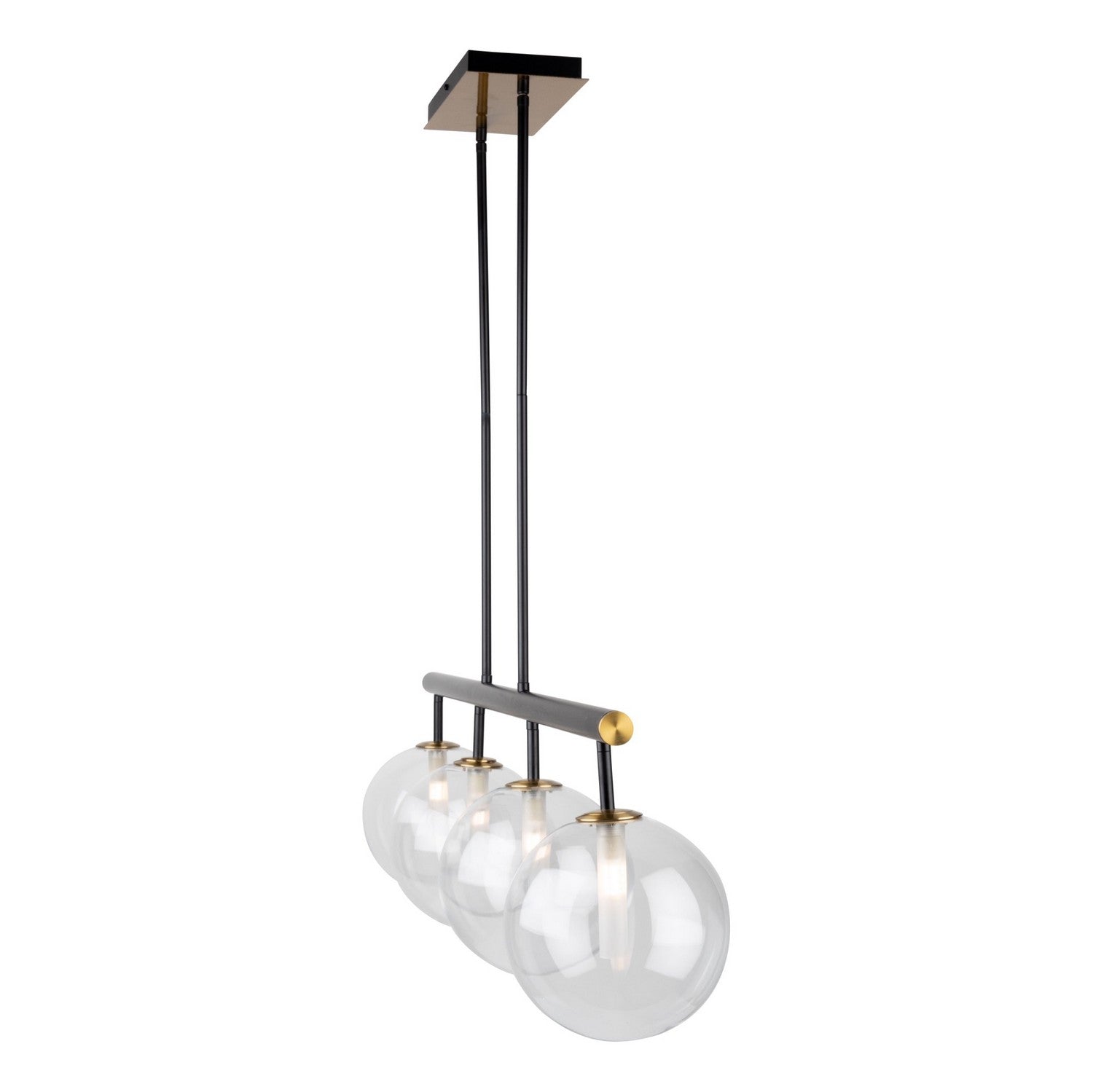 Artcraft - AC11764VB - Four Light Island Pendant - Aurelia - Matte Black & Brass