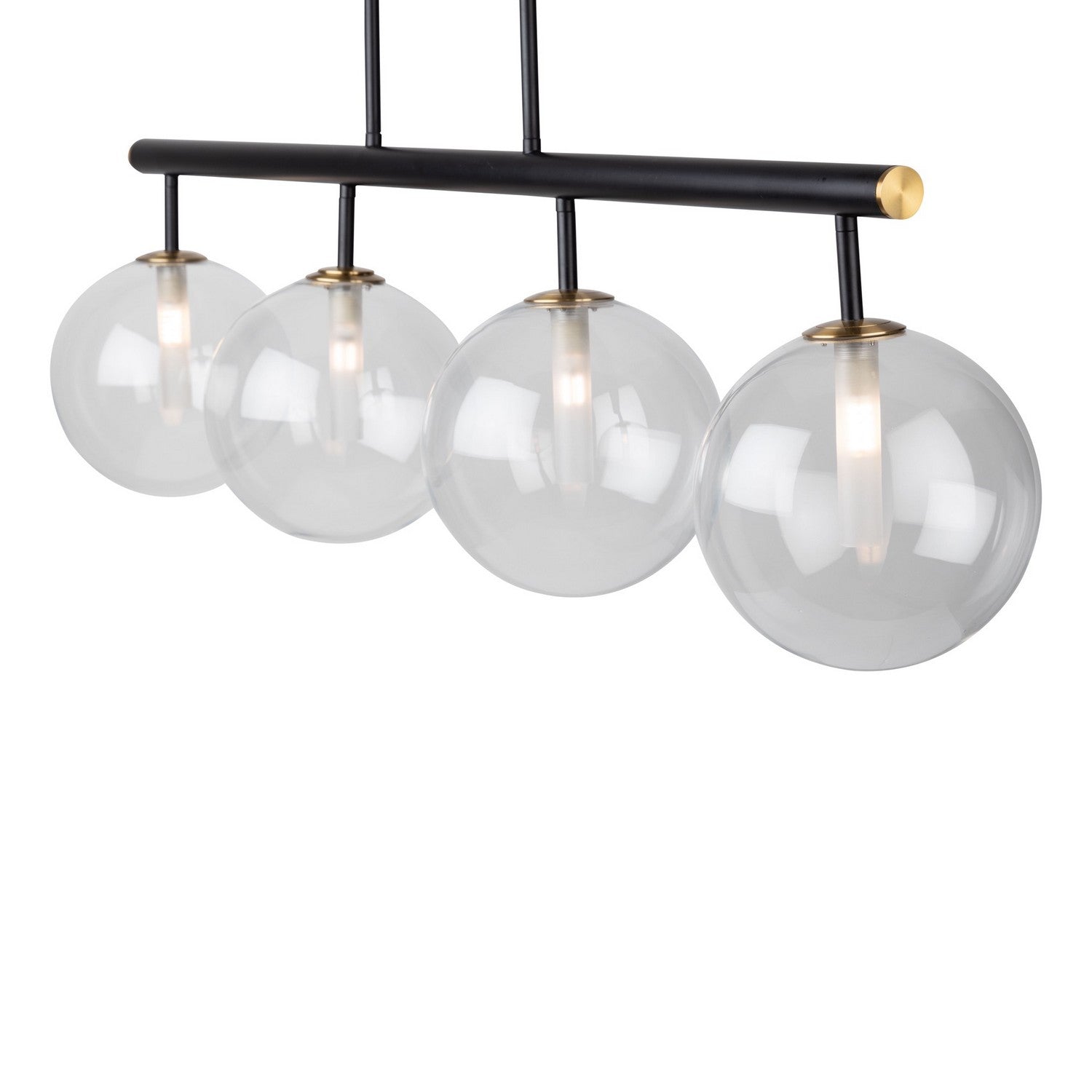 Artcraft - AC11764VB - Four Light Island Pendant - Aurelia - Matte Black & Brass