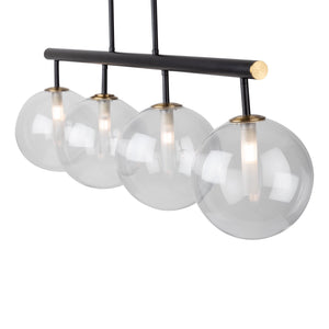 Artcraft - AC11764VB - Four Light Island Pendant - Aurelia - Matte Black & Brass