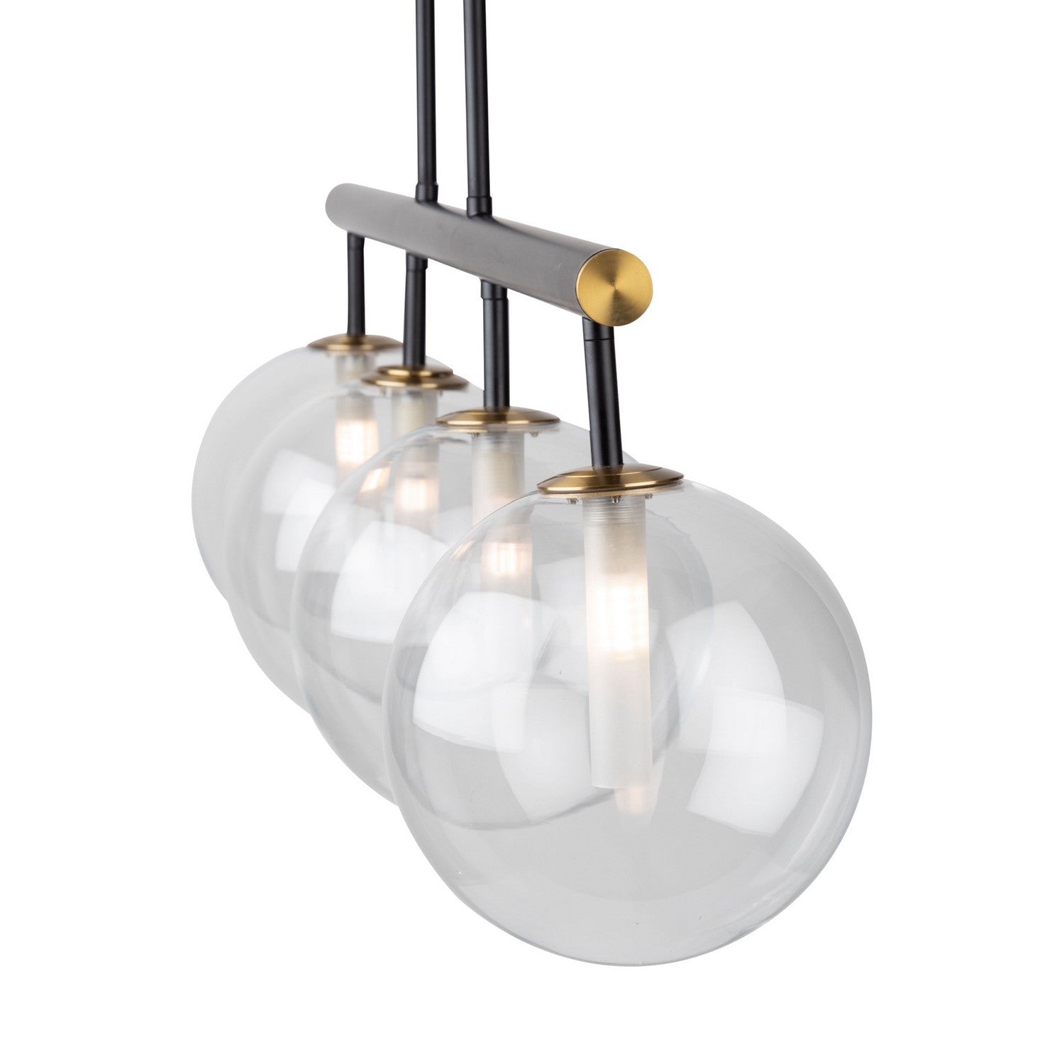 Artcraft - AC11764VB - Four Light Island Pendant - Aurelia - Matte Black & Brass