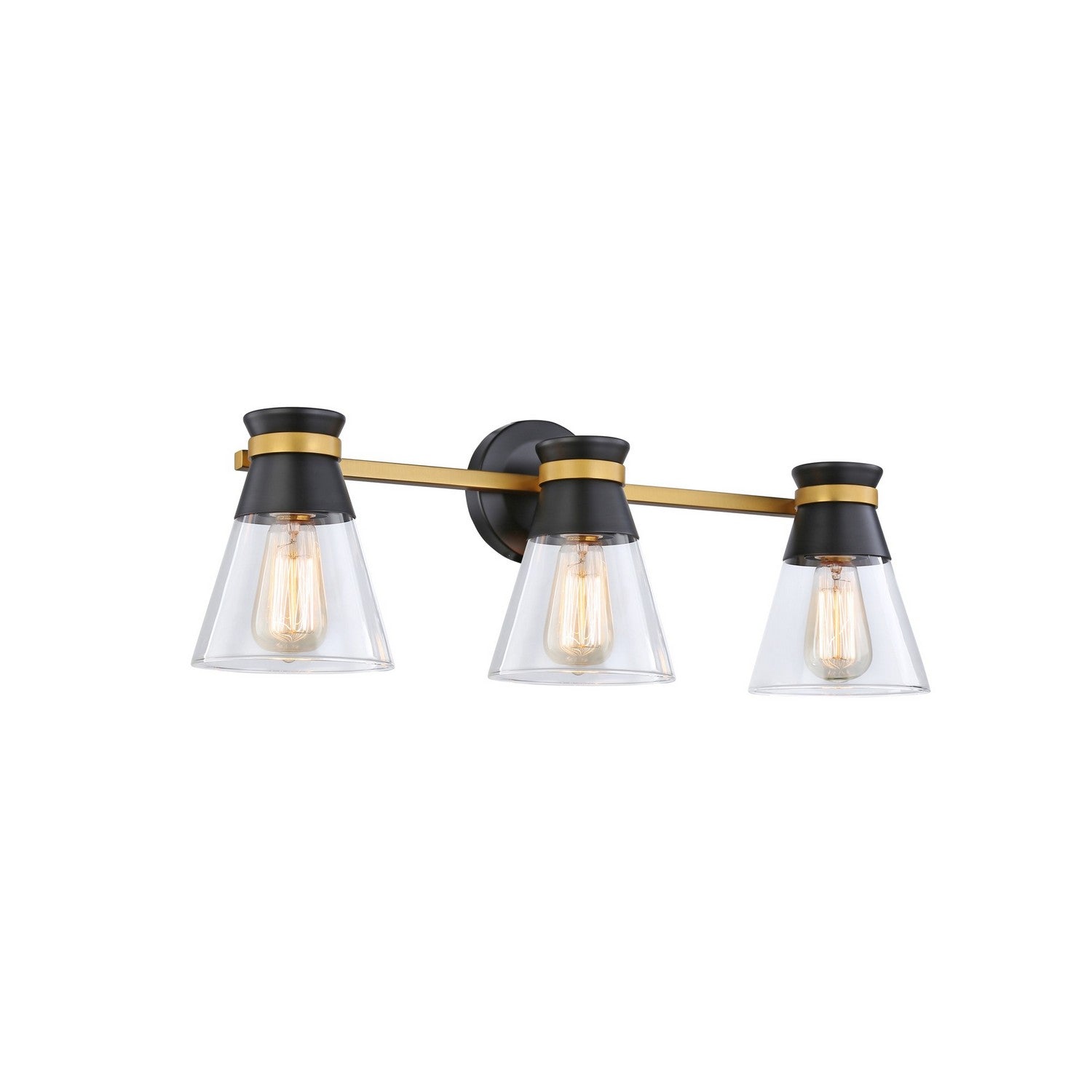 Artcraft - AC11803BB - Three Light Vanity - Kanata - Black & Brushed Brass