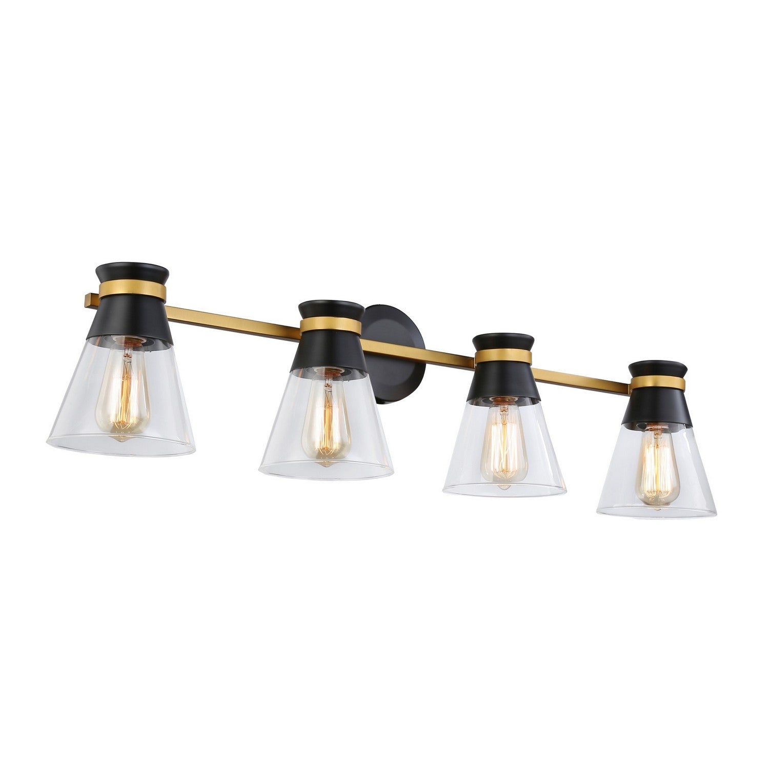 Artcraft - AC11804BB - Four Light Vanity - Kanata - Black & Brushed Brass