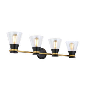 Artcraft - AC11804BB - Four Light Vanity - Kanata - Black & Brushed Brass