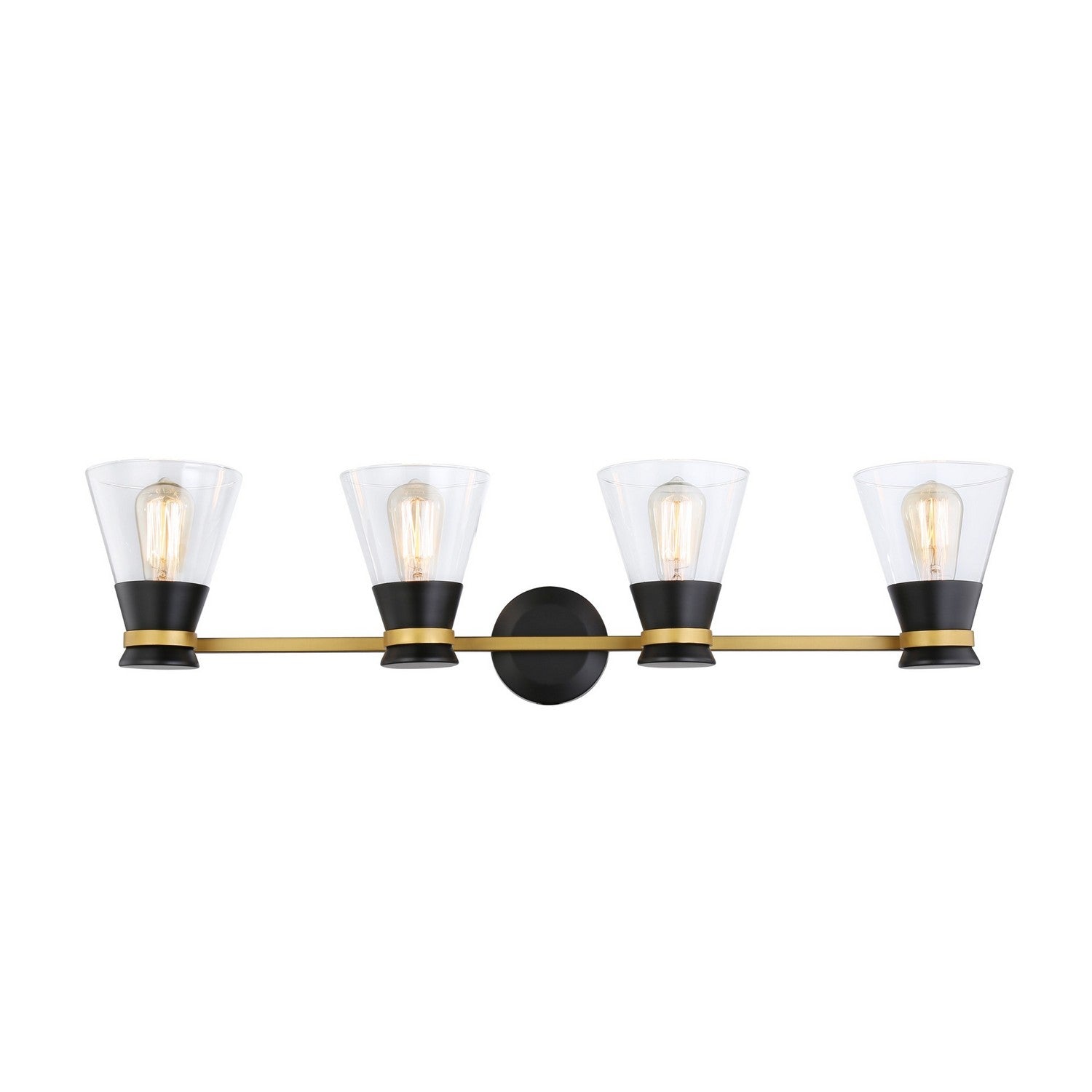 Artcraft - AC11804BB - Four Light Vanity - Kanata - Black & Brushed Brass