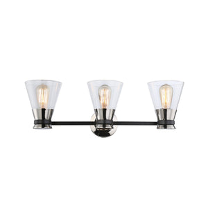 Artcraft - AC11803NB - Three Light Vanity - Kanata - Black & Brushed Nickel