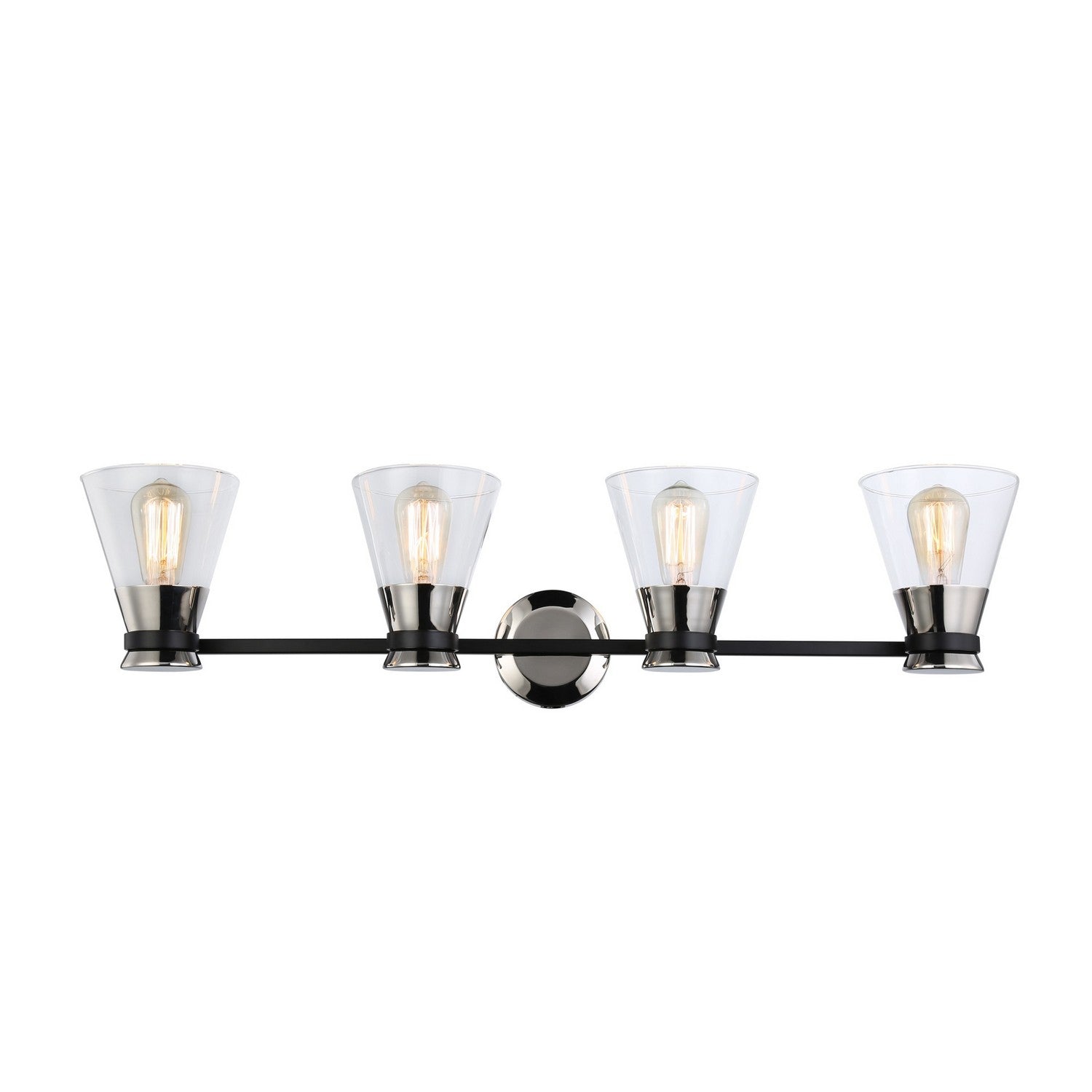 Artcraft - AC11804NB - Four Light Vanity - Kanata - Black & Brushed Nickel