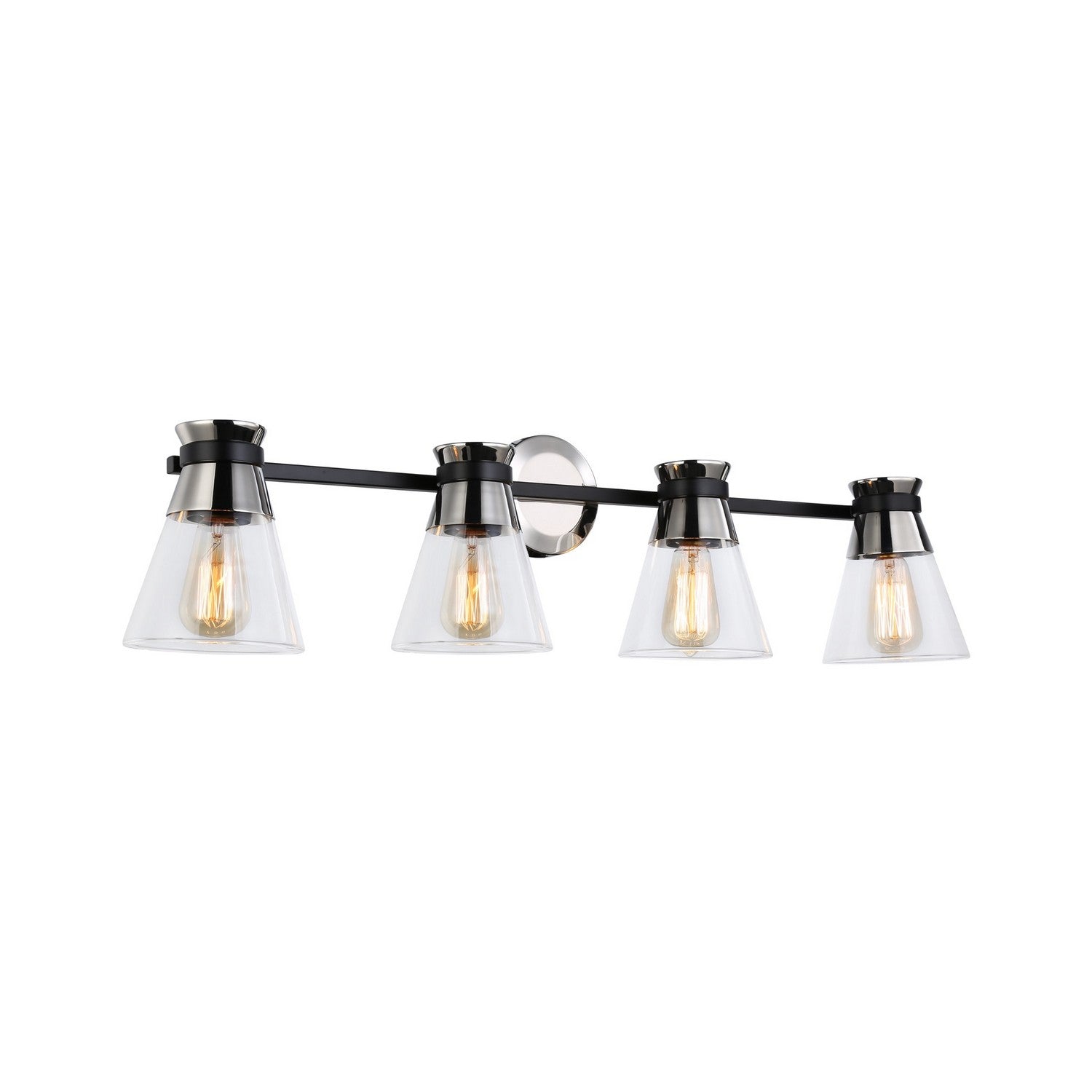 Artcraft - AC11804NB - Four Light Vanity - Kanata - Black & Brushed Nickel